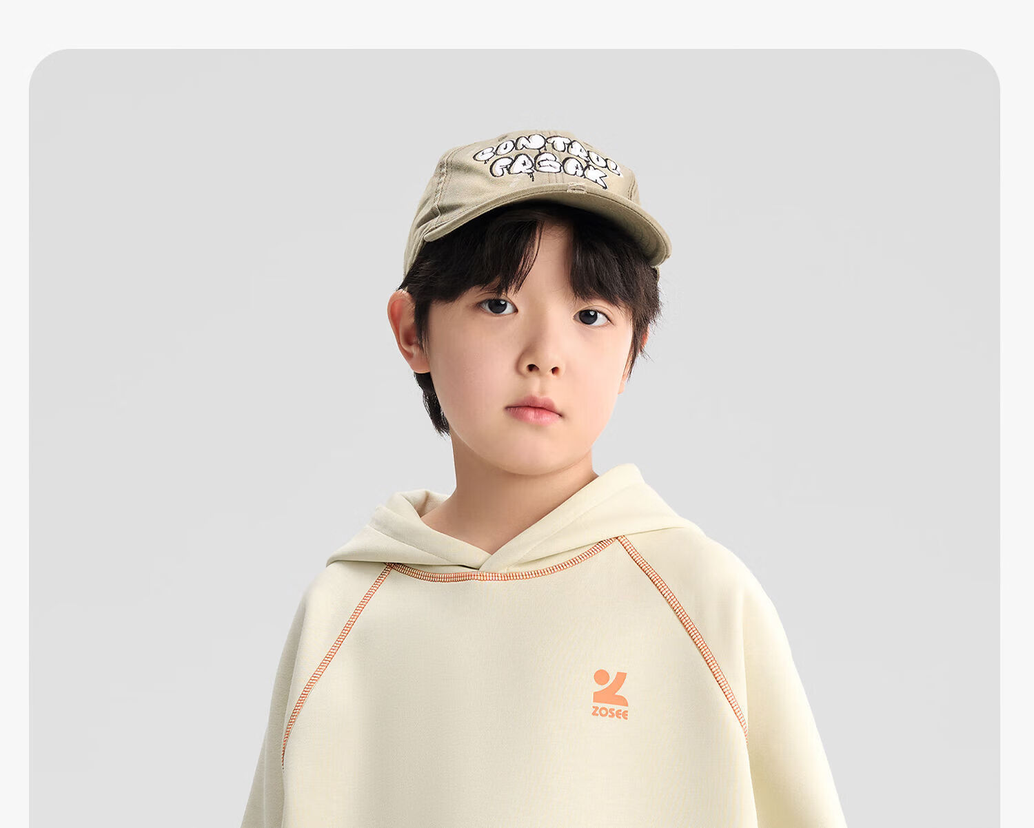 Zuo Xi Kids Children's Sweatshirt 2026 Spring New Boys Jacket Boys Sportswear Top Trendy Light Gray 150 20